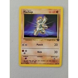 Pokemon Machop Trading Card - Yellow and Gray